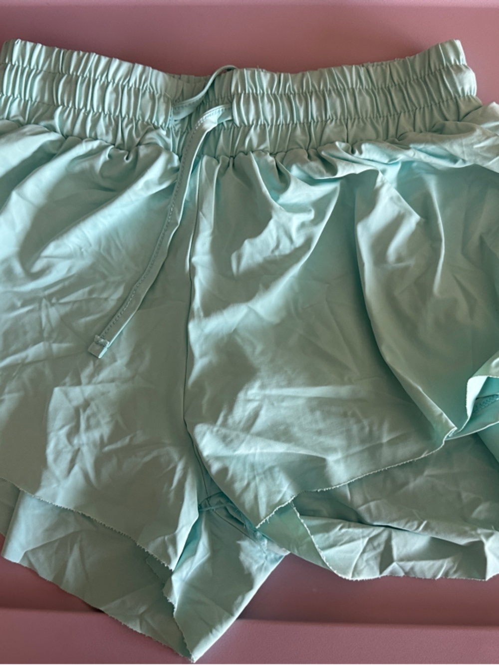 Kids Mint Green Athletic Shorts with Elastic Waist